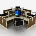 Kancelářský hnědý dřevěný pracovní stůl