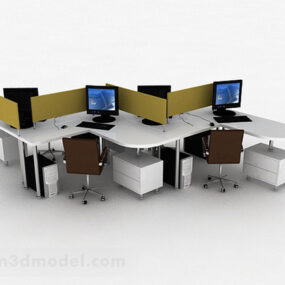 Kontorsbord stol arbetsutrymme 3d-modell