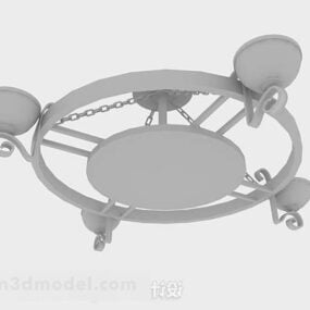 Industrial Round Chandeliers 3d model