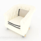 Krzesło z pojedynczą sofą z białej tkaniny