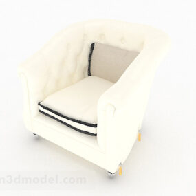White Fabric Single Sofa Chair 3d model