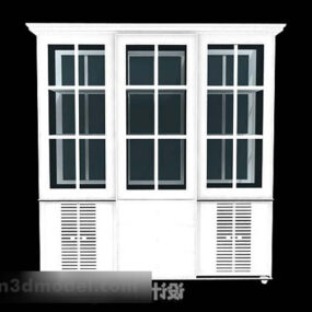 White Wooden Display Cabinet Furniture 3d model