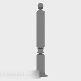 نرده پله ای ستون خاکستری مدل سه بعدی