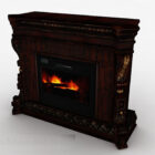 Brown Wood Classic Fireplace