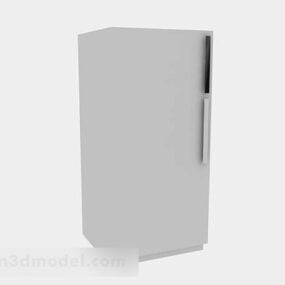 Gray Refrigerator One Door 3d model