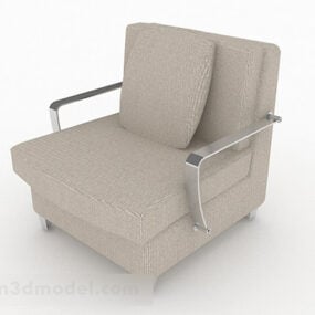 Gray Fabric Simple Single Sofa Chair 3d model