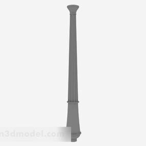 회색 기둥 난간 장식 3d 모델