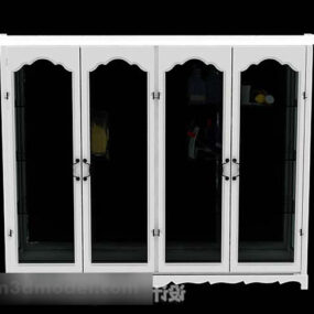 White Display Cabinet Classic Design 3d model