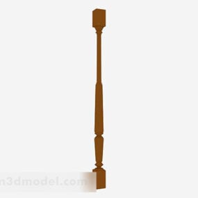 Modelo 3d de pilar de madera marrón