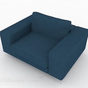 Blue Fabric Home Sofa Single דגם 3d