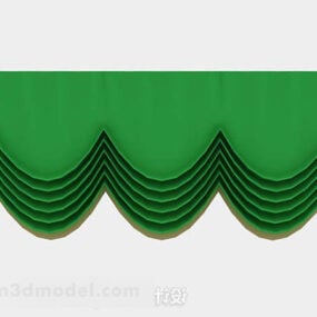 โมเดล 3 มิติการตกแต่งผ้าม่านสีเขียว