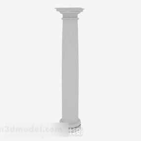 Gray Pillar Handrail Staircase 3d model