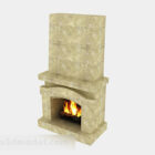 Minimalist Stone Fireplace