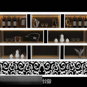White Mdf Display Cabinet 3d model