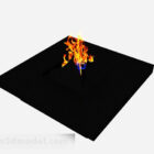 Black minimalist fireplace 3d model