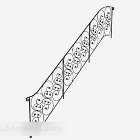 Schwarzes eisernes Treppengeländer 3D-Modell