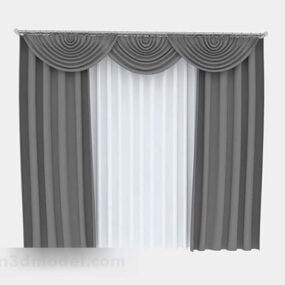 Gray White Home Curtain 3d model