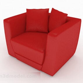 Canapé simple Cube de couleur rouge modèle 3D