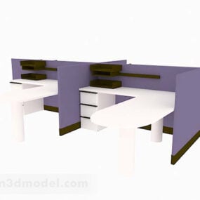 보라색 책상 사무용 가구 3d 모델