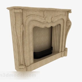 Classic Stone Fireplace Design 3d model