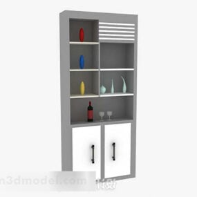 Kancelářský vitrína 3D model šedé barvy