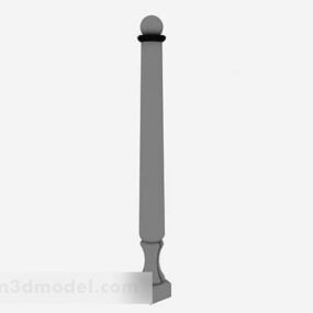 Gray Pillar Handrail Design 3d model
