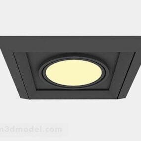 Gray Ceiling Lamp With Round Led 3d model