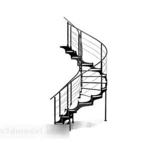 דגם תלת מימד של גרם מדרגות מעוקל מקורה