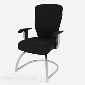 Black Leather Office Chair V1 3d model