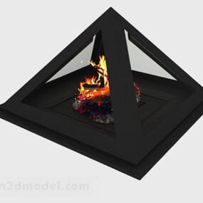 European Antique Fireplace Stone Material 3d model