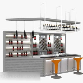 Enfriador de vinos con barra de bar modelo 3d