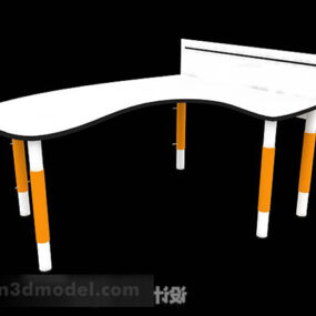 Simple Desk Office Furniture 3d model