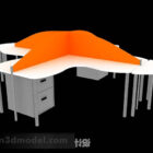 Офисный белый стол с перегородками