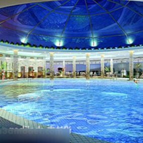 Villa Indoor Round Pool 3D-malli