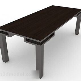 Prostokątny stolik kawowy z drewnianym wzorem Model 3D