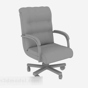 3д модель офисного стула на колесах серого цвета