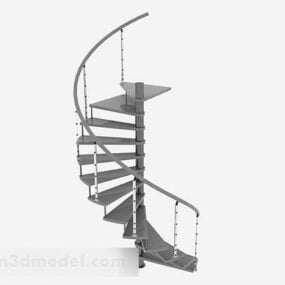 Cầu thang xoắn ốc sơn màu xám mô hình 3d
