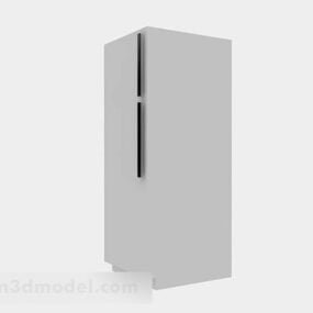 Weißer Kühlschrank mit zwei Türen, 3D-Modell