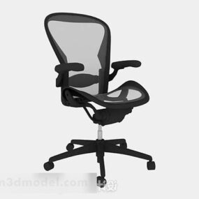 Black Plastic Office Chair 3d model