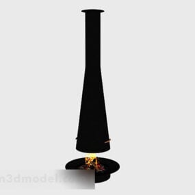 Iron Minimalist Fireplace 3d model