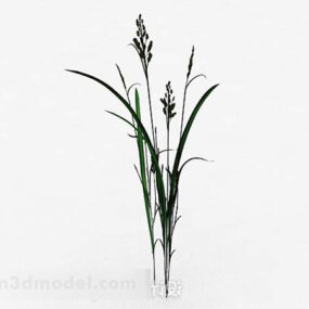 Modelo 3d de grama de erva daninha de planta de jardim
