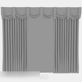 灰色窗帘装饰3d模型