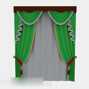 绿色窗帘3d模型