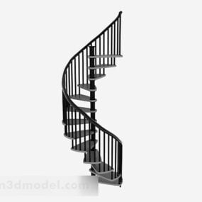 검은 나선형 계단 3d 모델