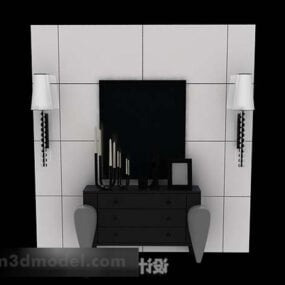 3D model kancelářské skříně v černé barvě