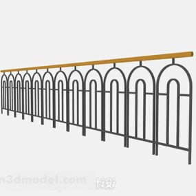 Balcony Gray Railing 3d model
