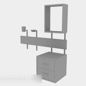 3д модель домашнего кабинета серого цвета