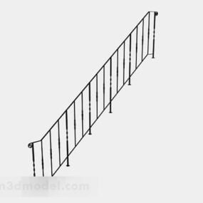 Model 3D czarnej balustrady schodów