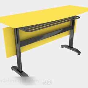 שולחן משרדי צהוב דגם תלת מימד