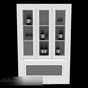 مدل سه بعدی کابینت شراب سفید
